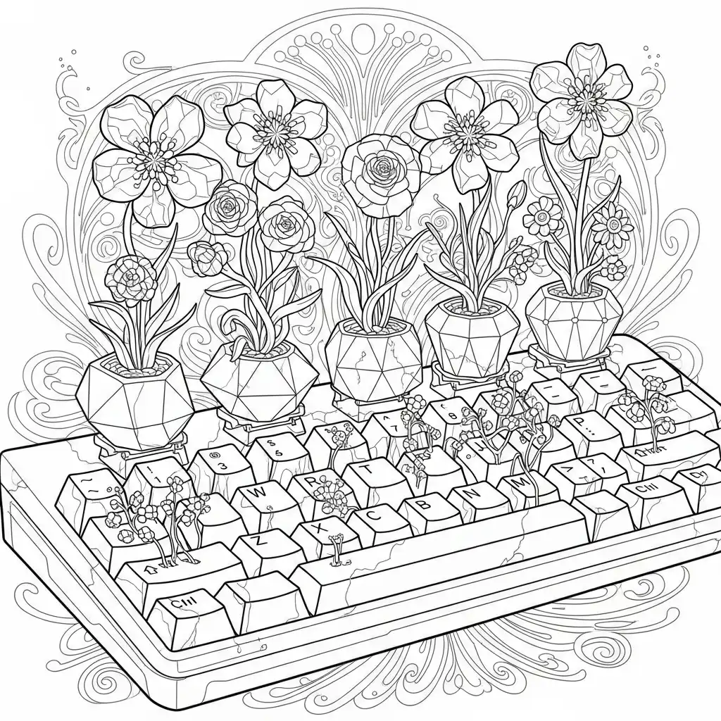 Teclado para colorear para bebé para imprimir 1