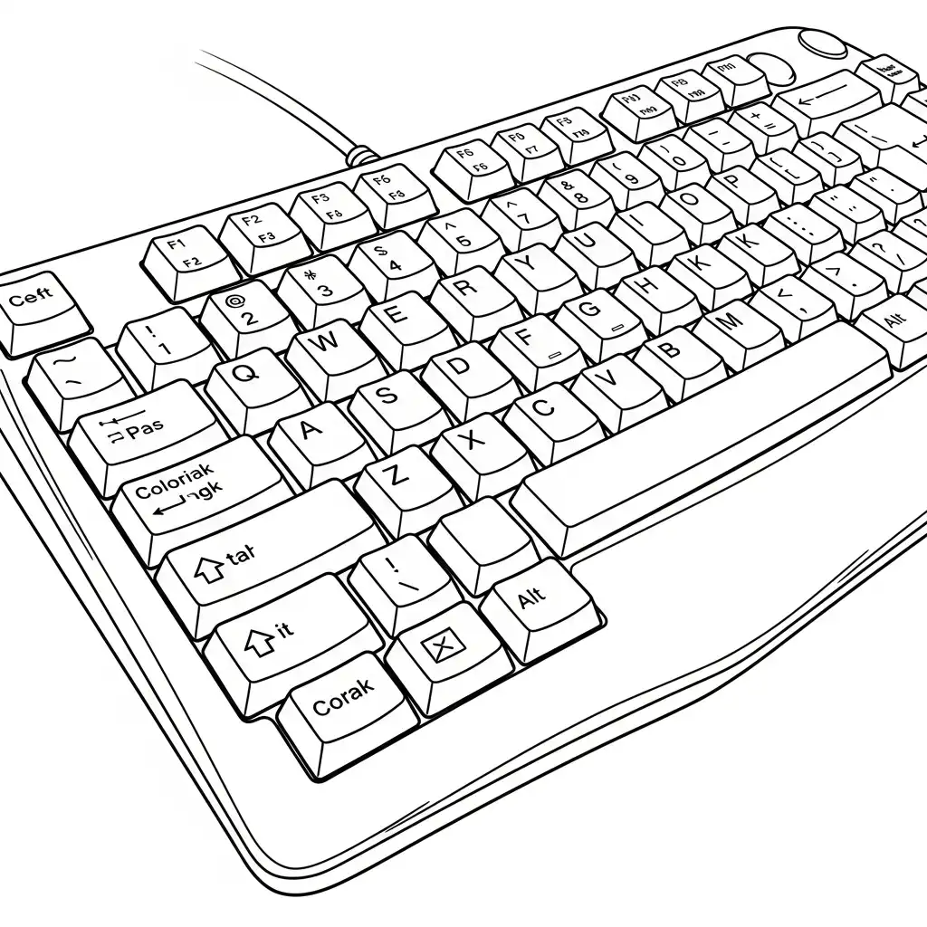 Teclado para colorear para imprimir para niño de 4 años