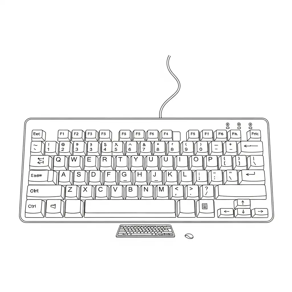 imprimir Teclado para colorear para niño