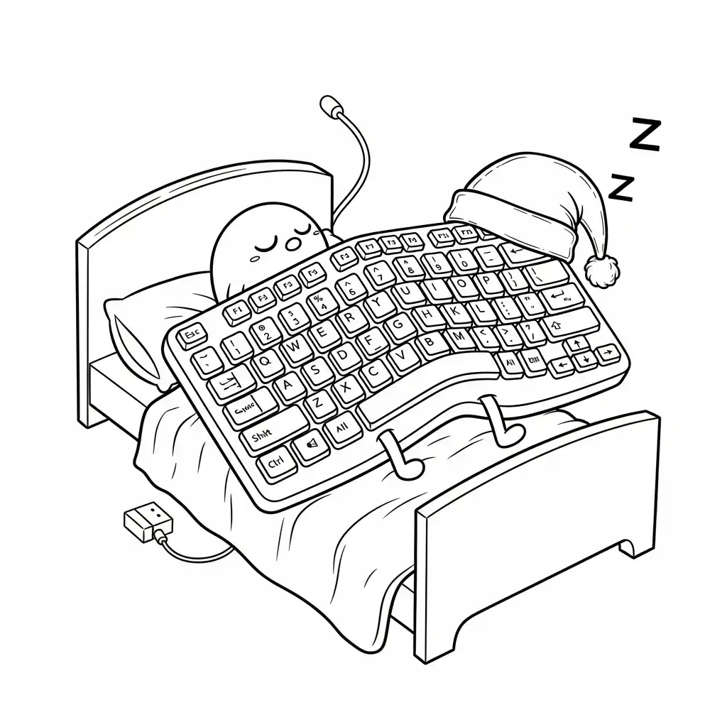 Teclado para colorear y dibujo para imprimir