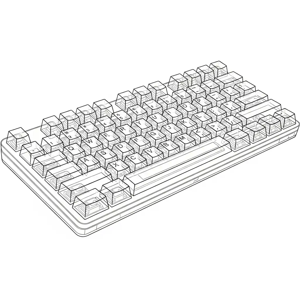 Teclado para colorear para imprimir 1