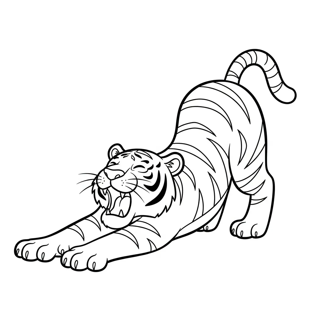 Tigre 10 para colorear y recortar