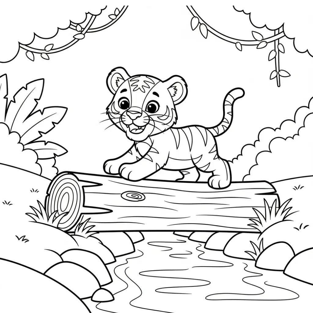 Tigre 14 para colorear gratis en línea