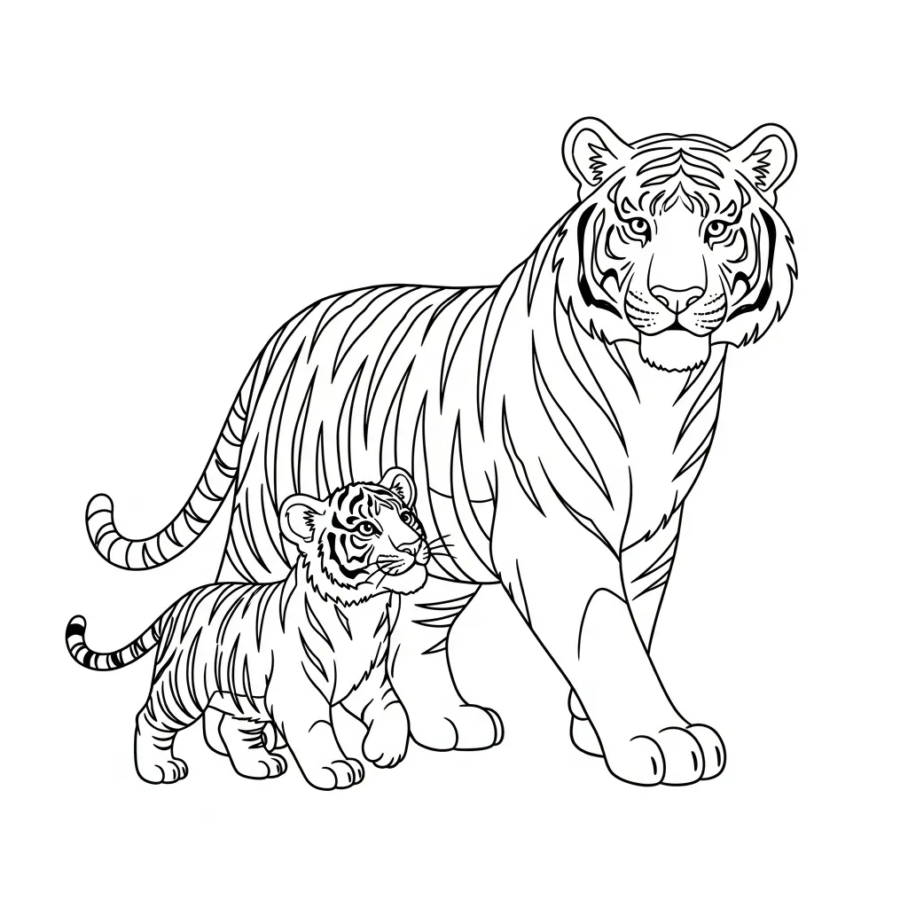 Tigre 18 para colorear para bebé para imprimir