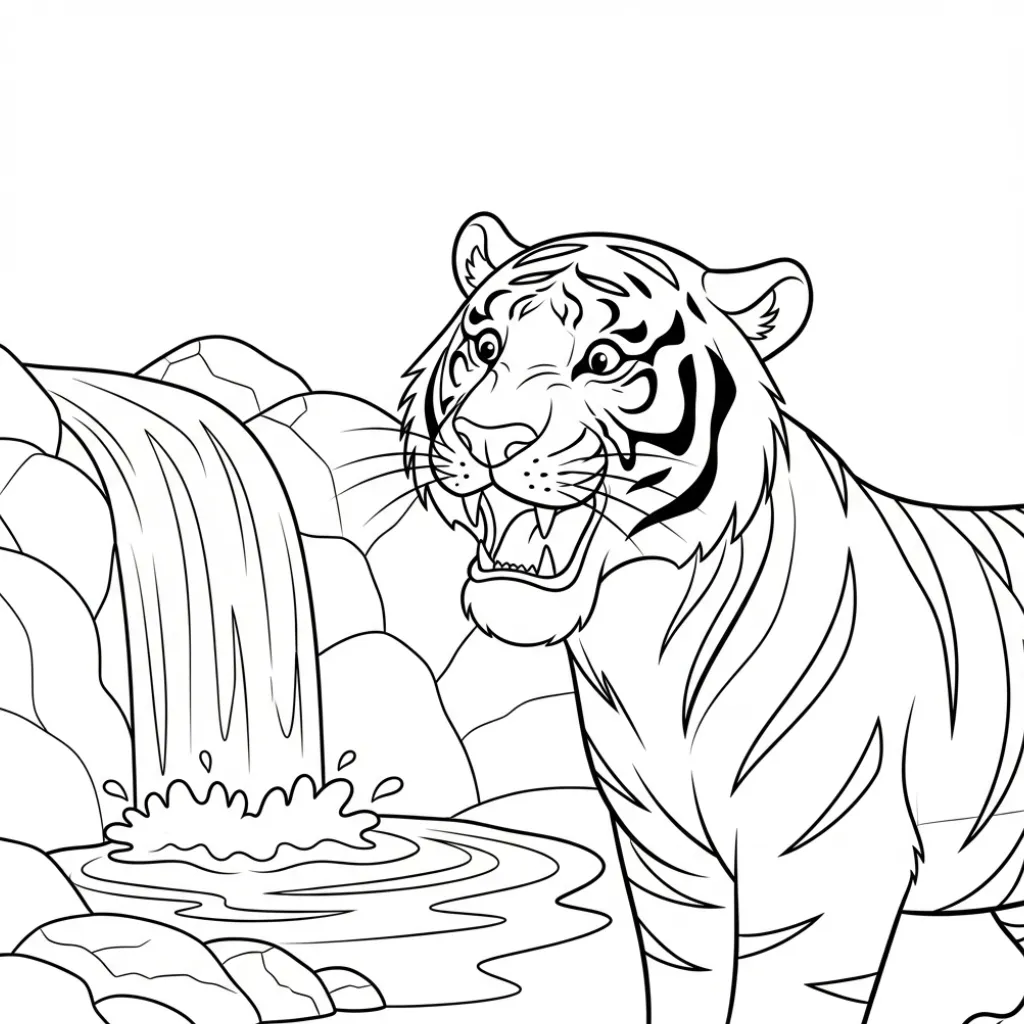 Tigre 19 para colorear para niño de 3 años