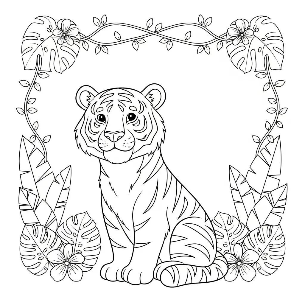 Tigre 2 para colorear gratis para niños