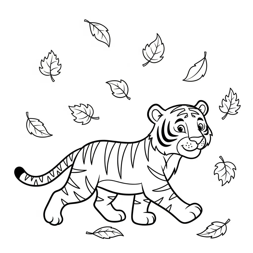 Tigre 3 para colorear de para niños
