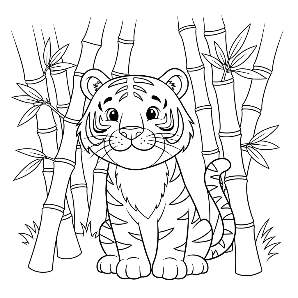 Tigre 4 para colorear en línea