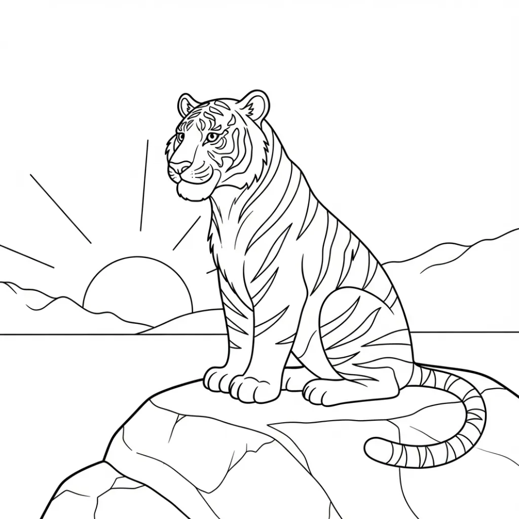 Tigre 5 para colorear gratis