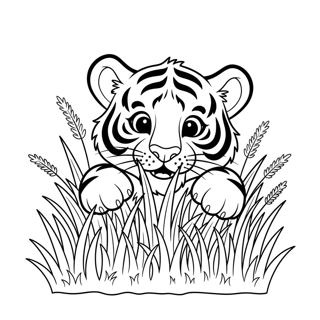 Tigre 6 para colorear para niños para imprimir