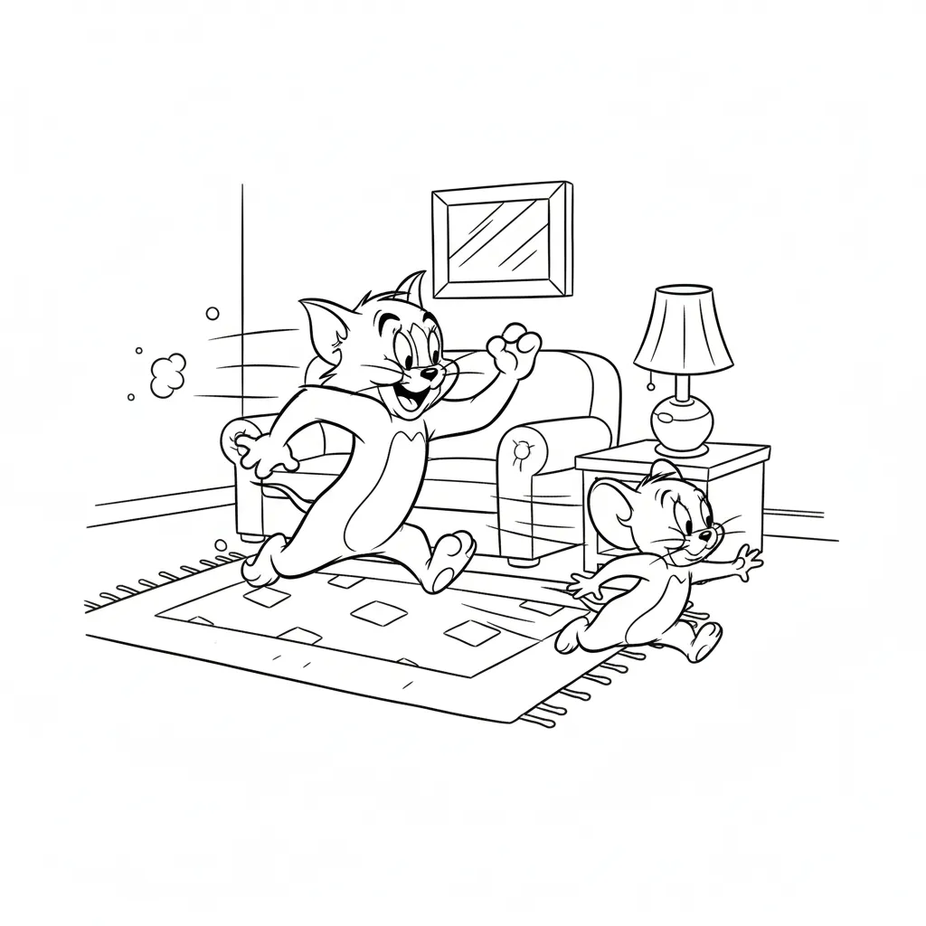 Tom y Jerry 1 para colorear para niño para imprimir gratis