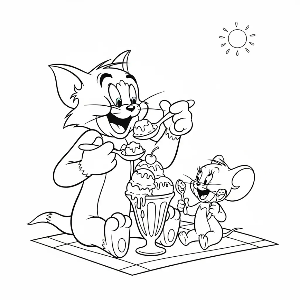 Tom y Jerry 14 para colorear para imprimir para niño de 12 años