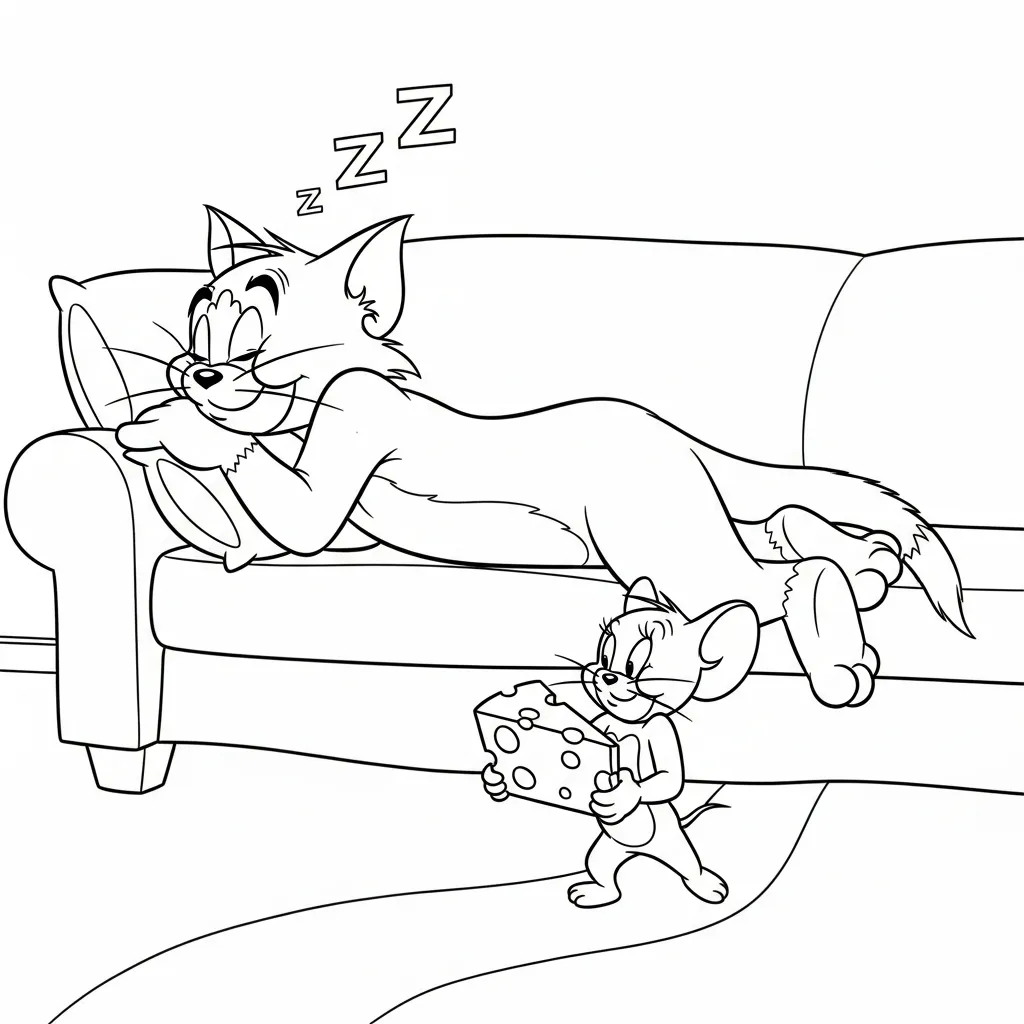 Tom y Jerry 15 para colorear para niño de 10 años