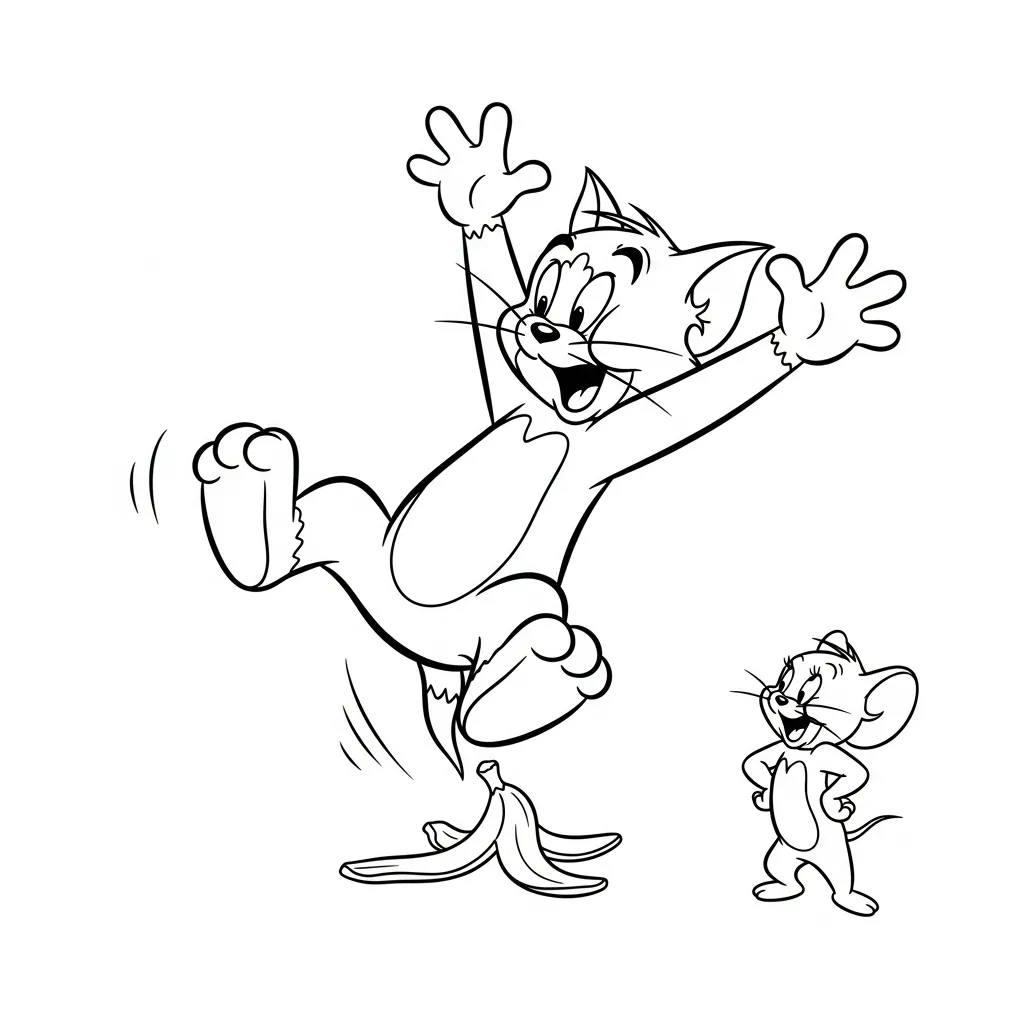 Tom y Jerry 16 para colorear para niño de 10 años