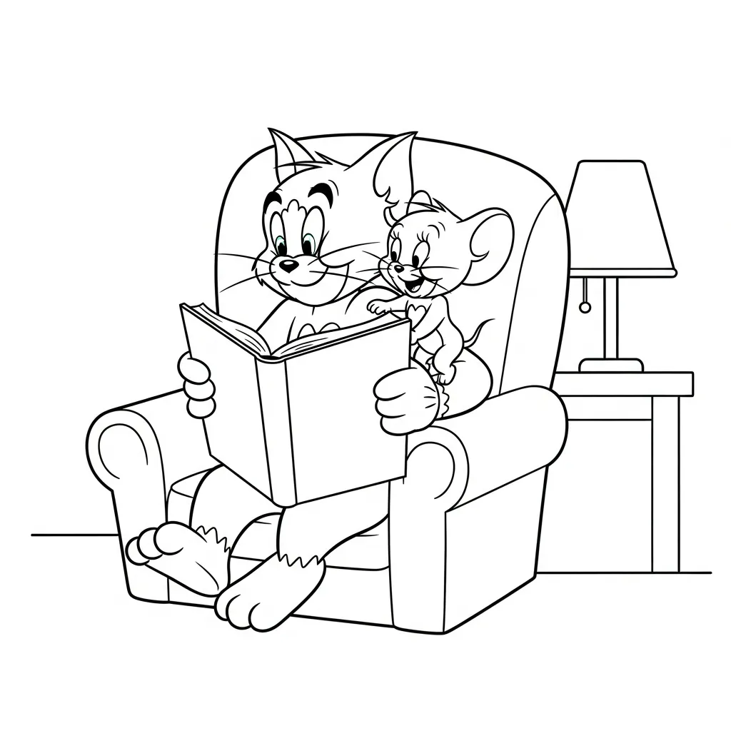 Tom y Jerry 19 para colorear para niños para imprimir