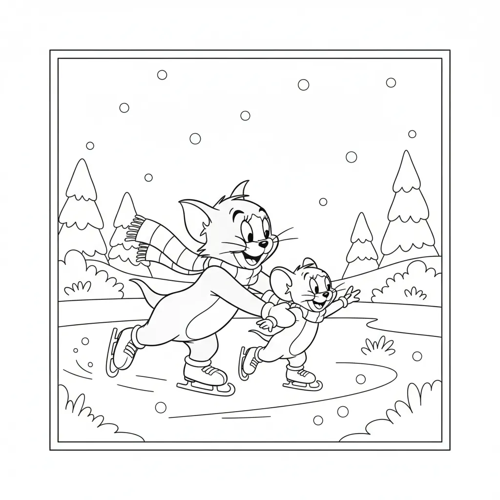 Tom y Jerry 3 para colorear para niño de 7 años