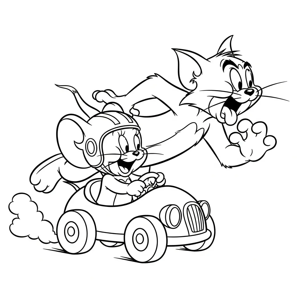 Tom y Jerry 5 para colorear para imprimir para niño de 6 años
