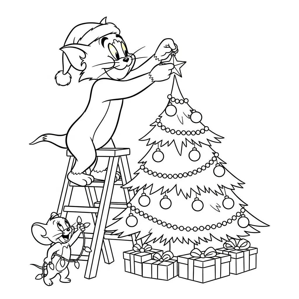 Tom y Jerry 6 para colorear educativo para niño