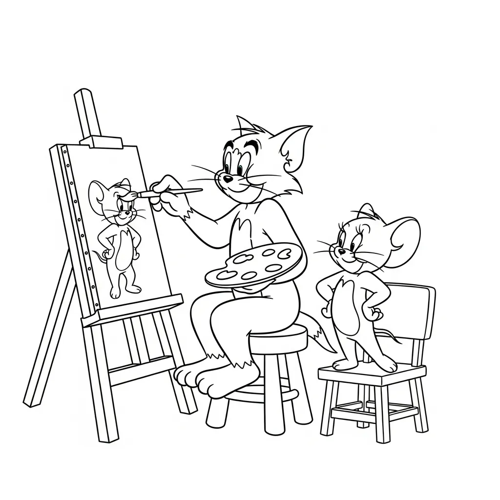 Tom y Jerry 8 para colorear para imprimir para niño de 12 años