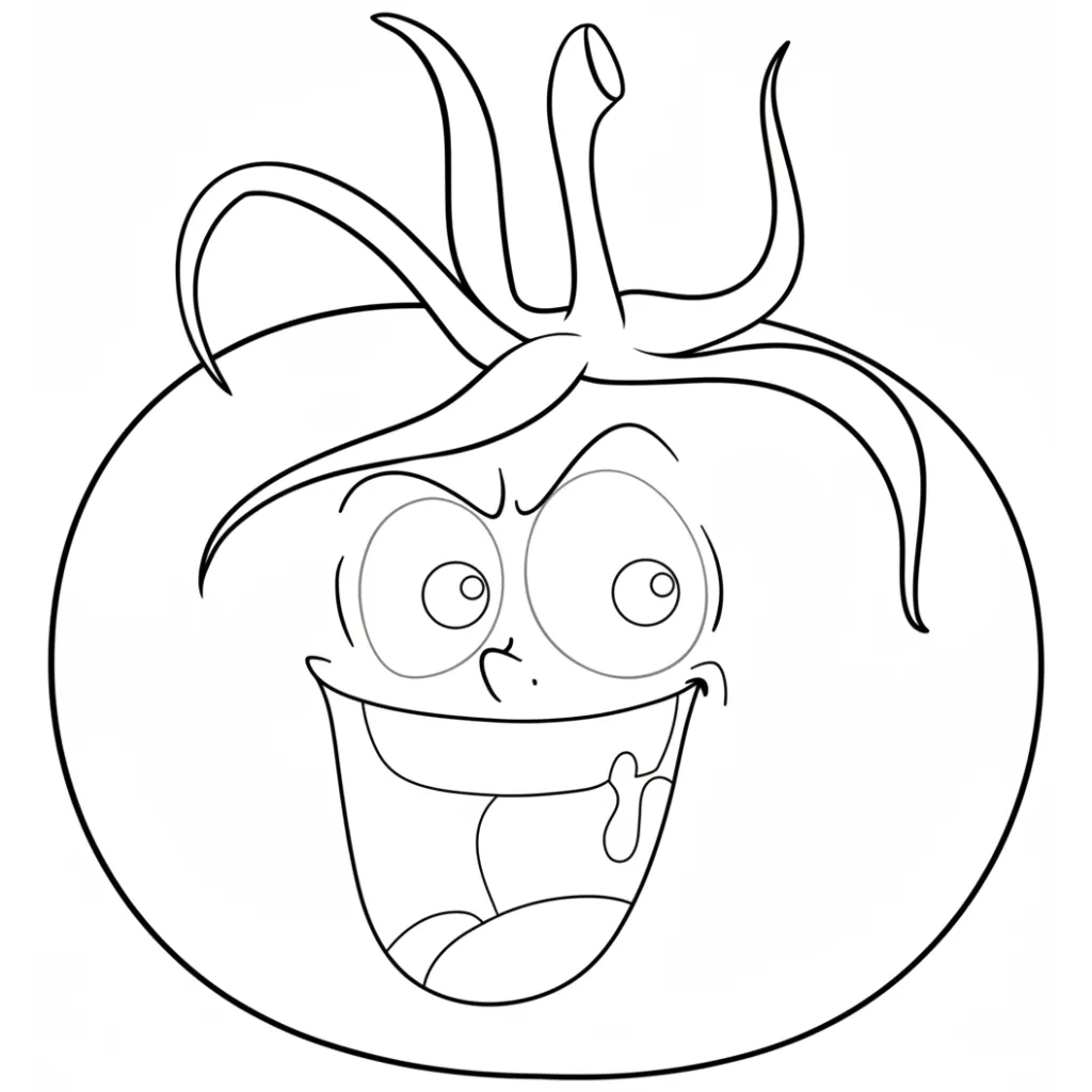 Tomate 1 para colorear para niño para imprimir gratis