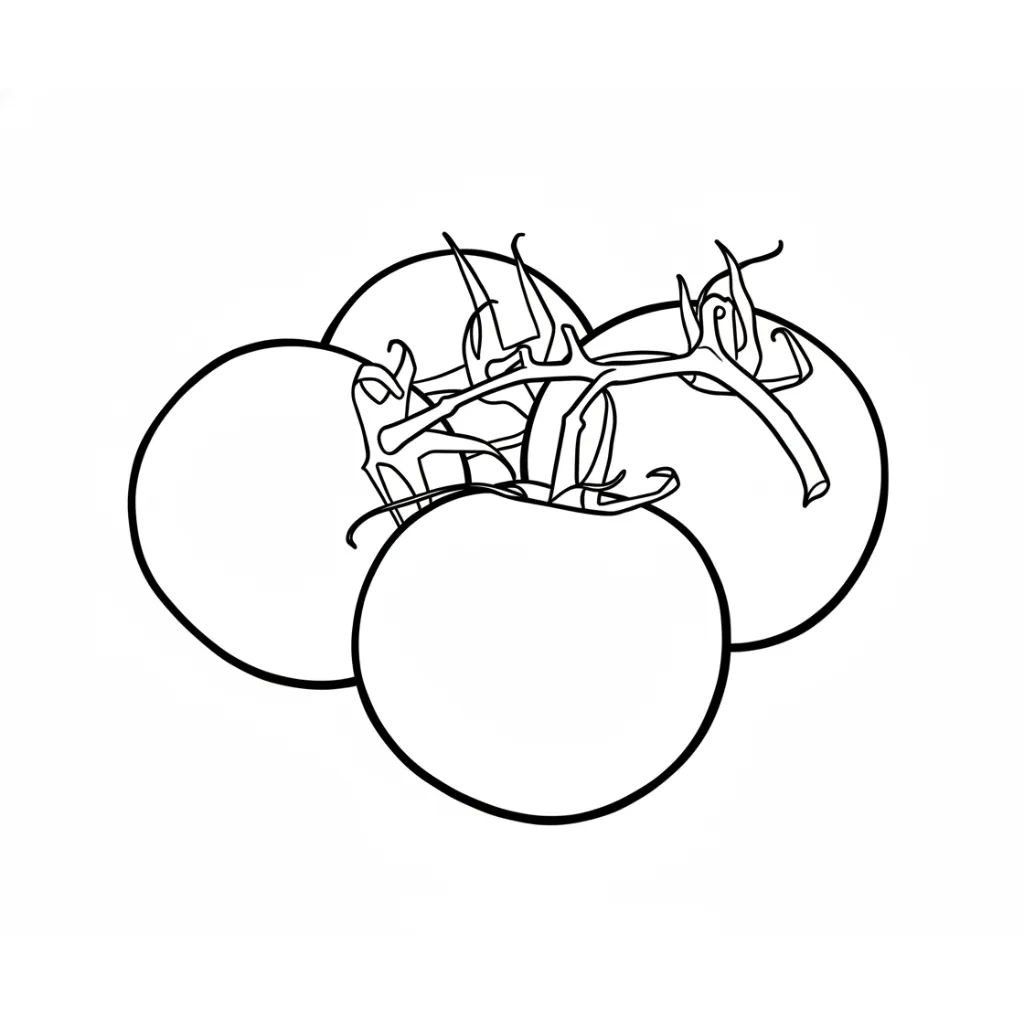 Tomate 15 para colorear para niño de 4 años