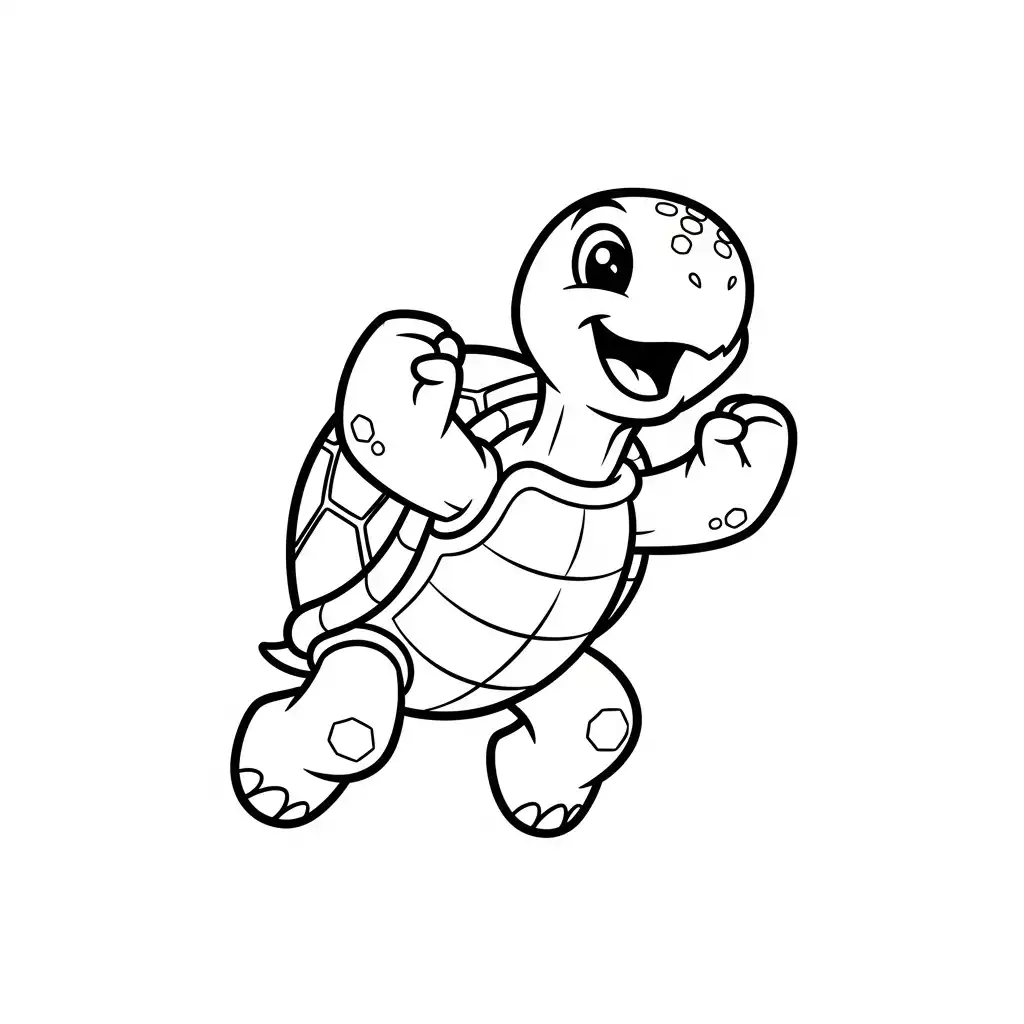 Tortuga para colorear para imprimir kawaii