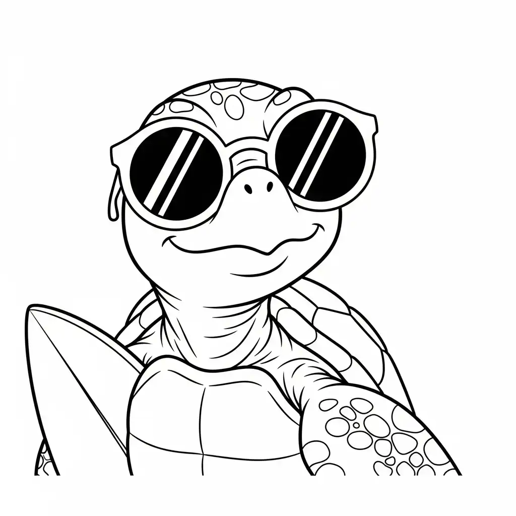 Tortuga para colorear para niño de 6 años 1