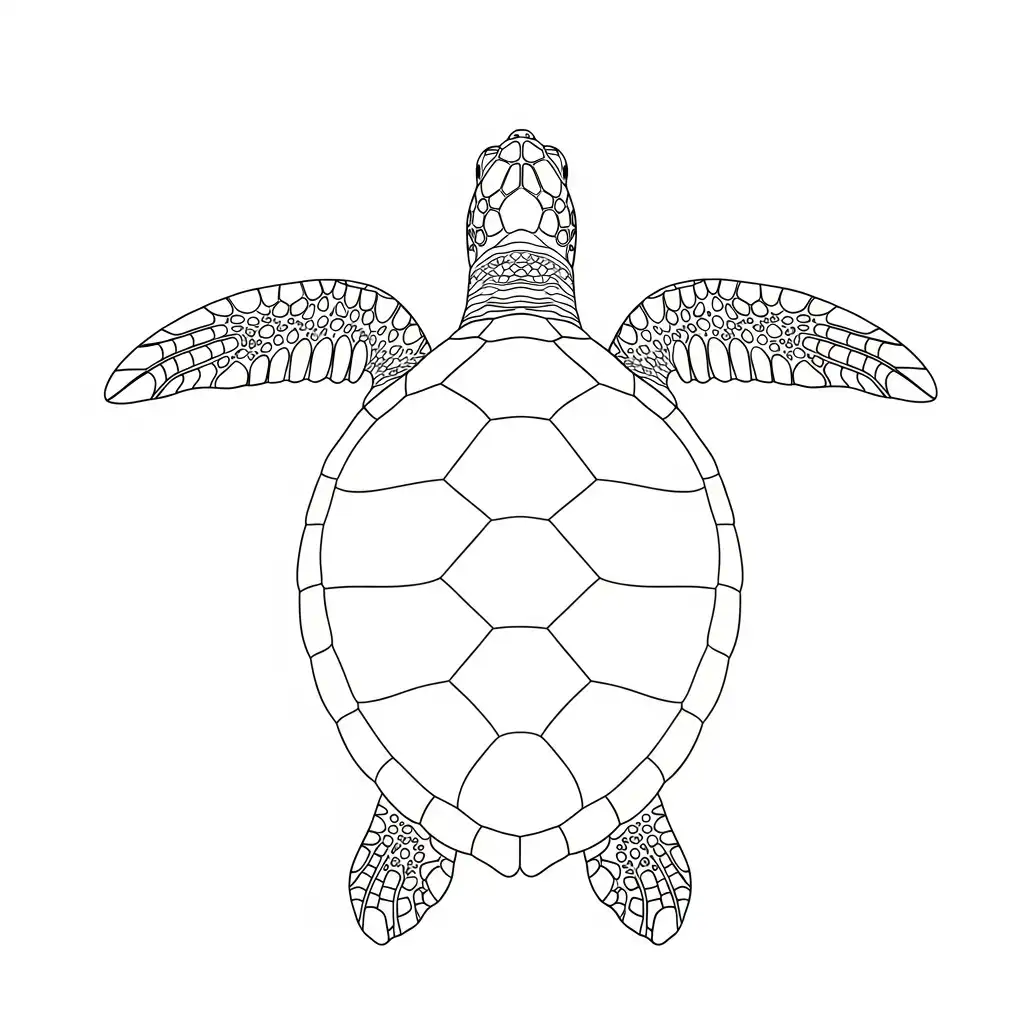 Tortuga para colorear para niño de 4 años