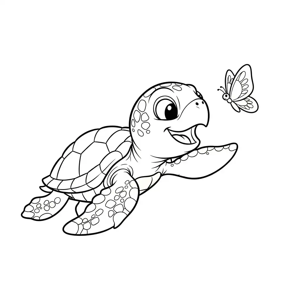 Tortuga para colorear para imprimir para niño de 7 años