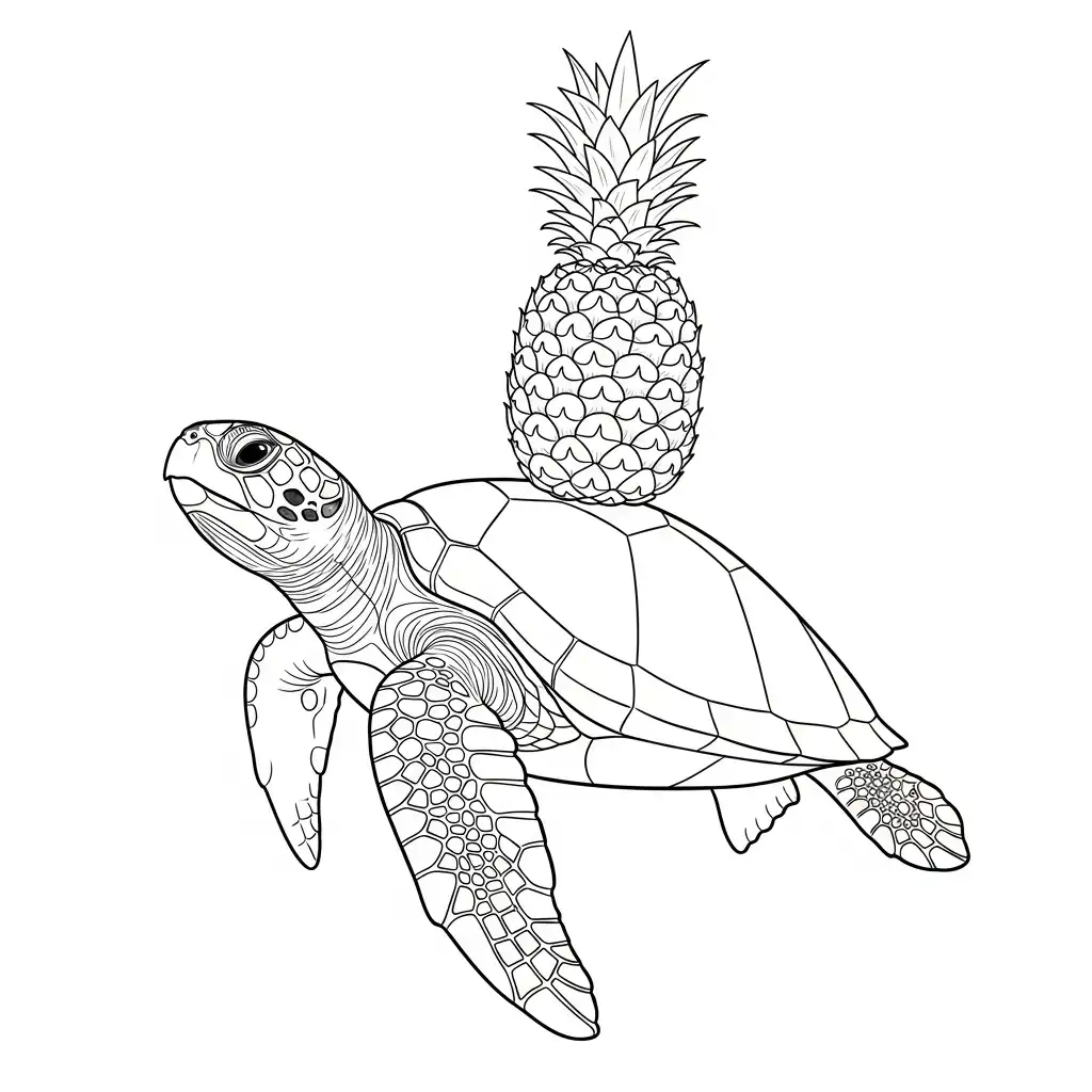 Tortuga para colorear y recortar para imprimir 1