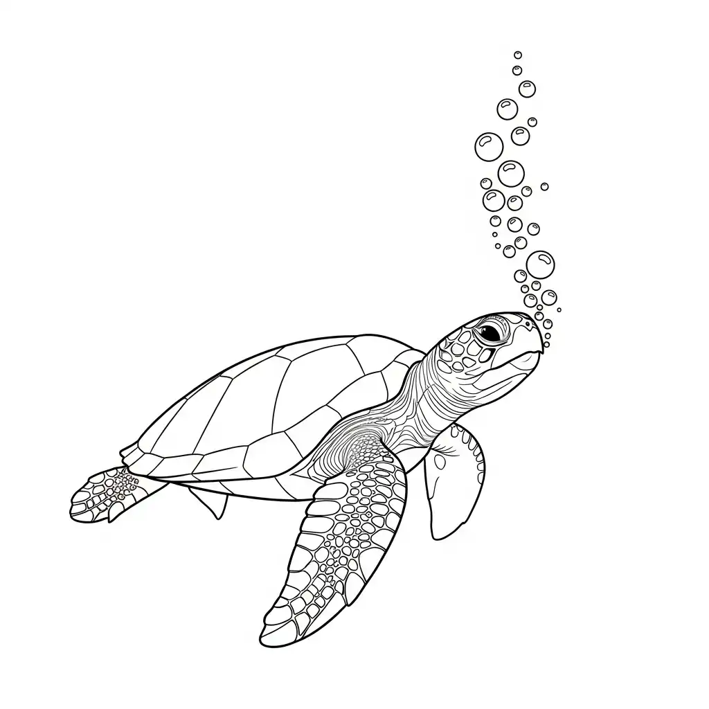 Tortuga para colorear para niño de 4 años 1