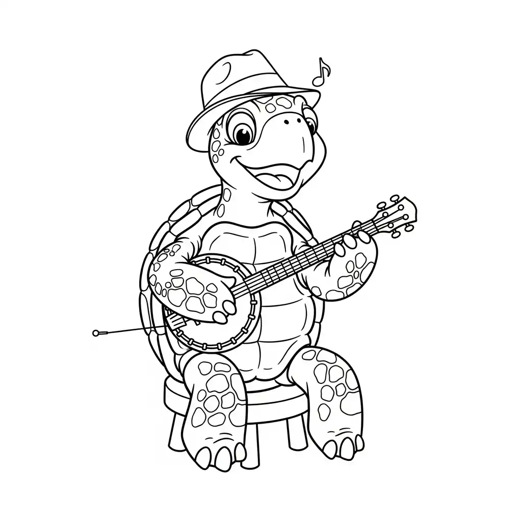 Tortuga para colorear para imprimir para niño de 4 años 1