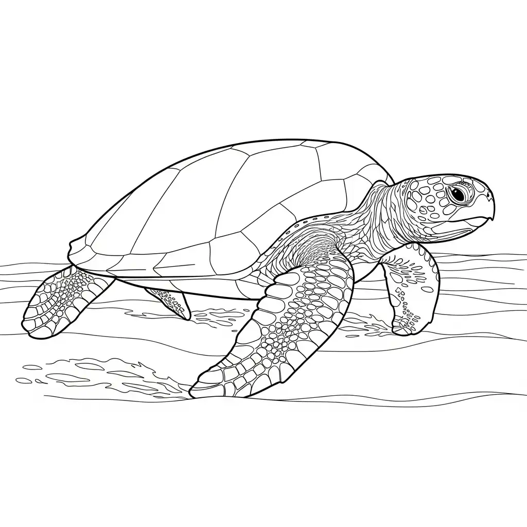 Tortuga para colorear y recortar para imprimir 2