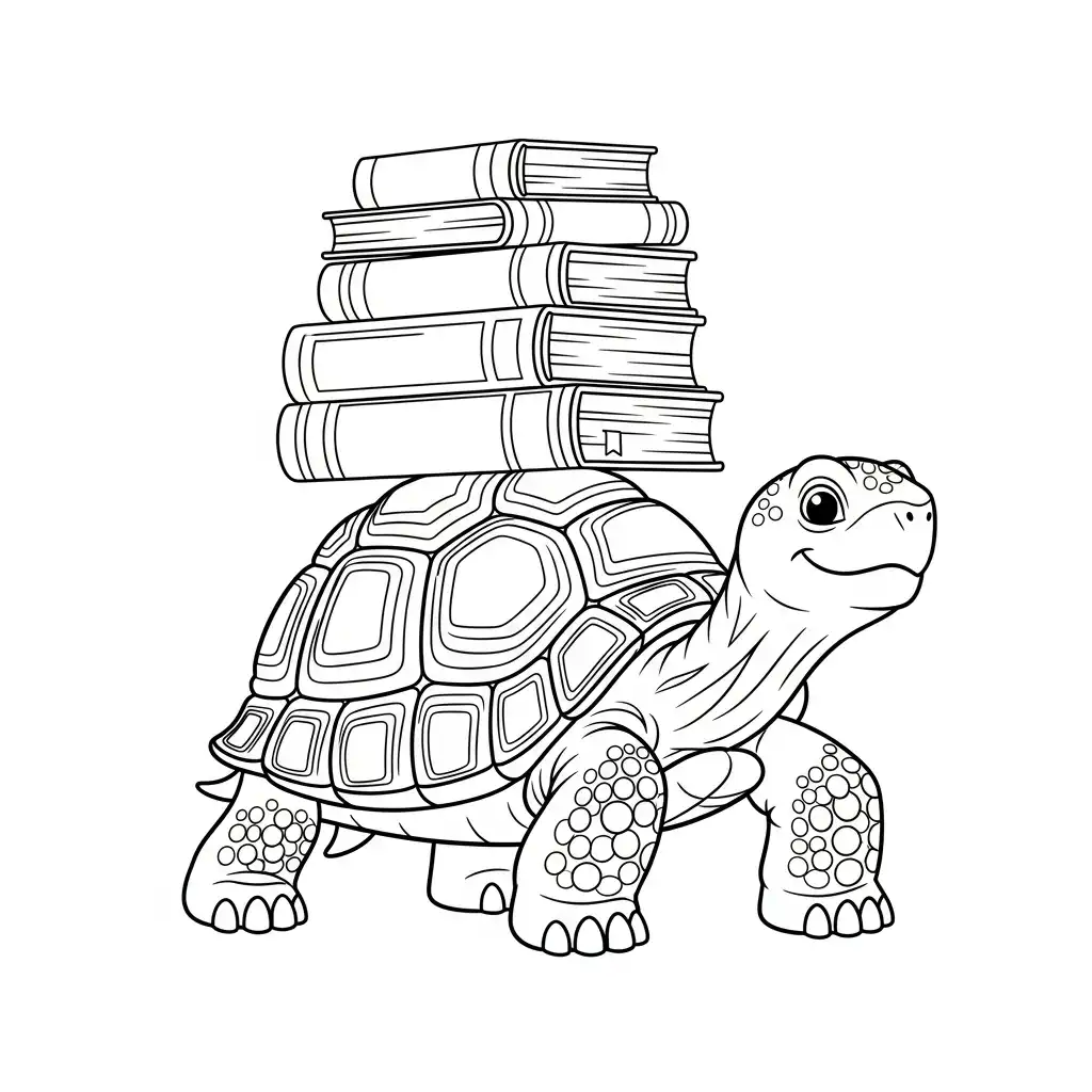 Tortuga para colorear y recortar