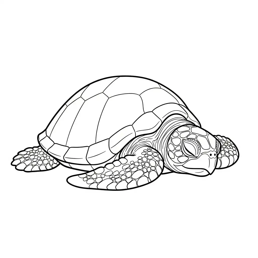Tortuga para colorear para imprimir para niño de 6 años