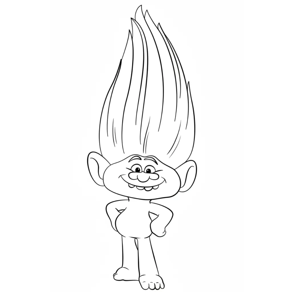 Trolls 11 para colorear para imprimir para niño de 6 años