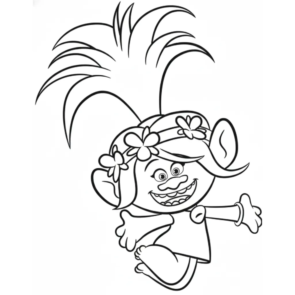 Trolls 13 para colorear para imprimir para niño de 4 años