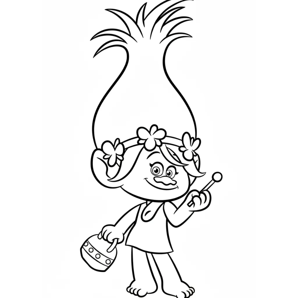 Trolls 14 para colorear para imprimir para niño de 6 años