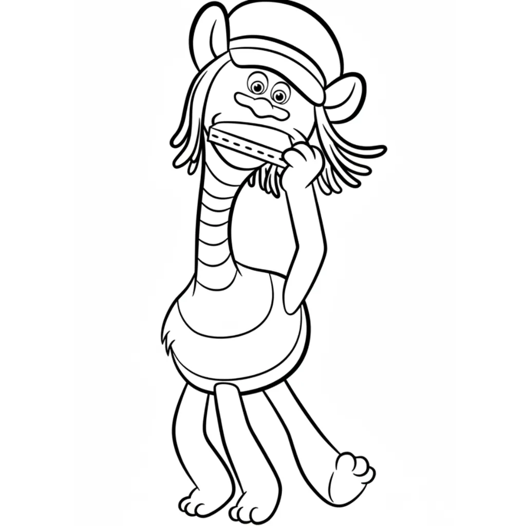 Trolls 16 para colorear educativo para niño