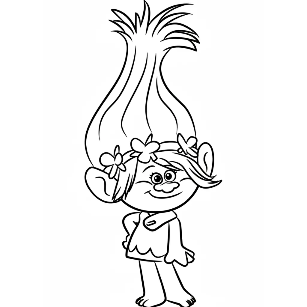 Trolls 2 para colorear para niño de 7 años