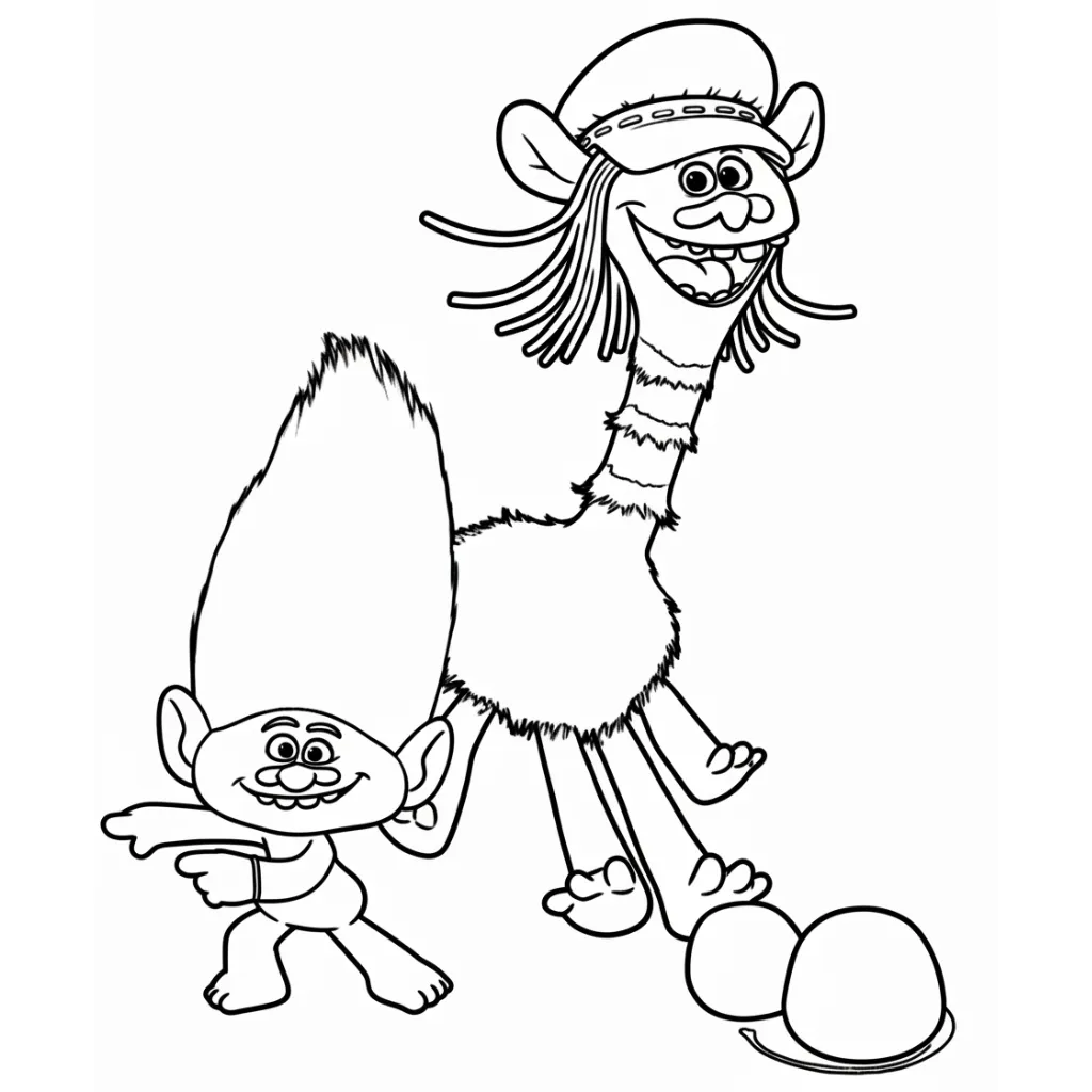 imprimir Trolls 21 para colorear para niño