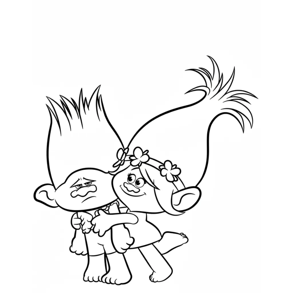 para imprimir Trolls 4 para colorear gratis