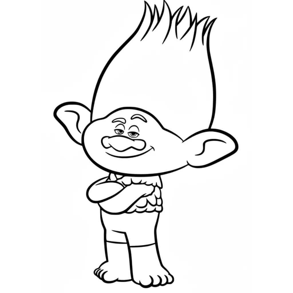 Trolls 5 para colorear gratis para imprimir