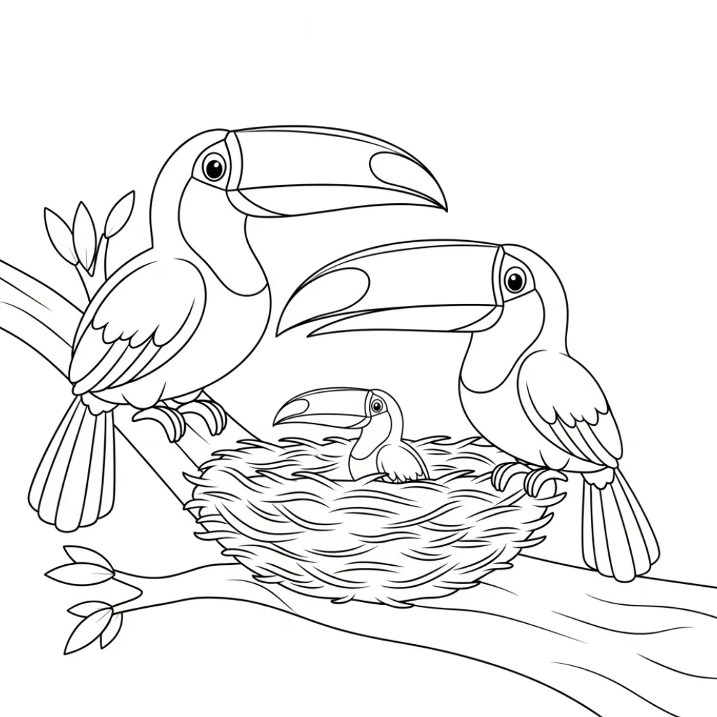 imprimir Tucan 10 para colorear para niño