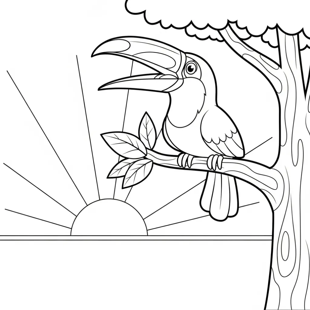 Tucan 14 para colorear para imprimir para niño de 6 años