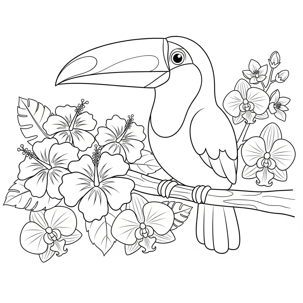 Tucan 7 para colorear para imprimir para niños