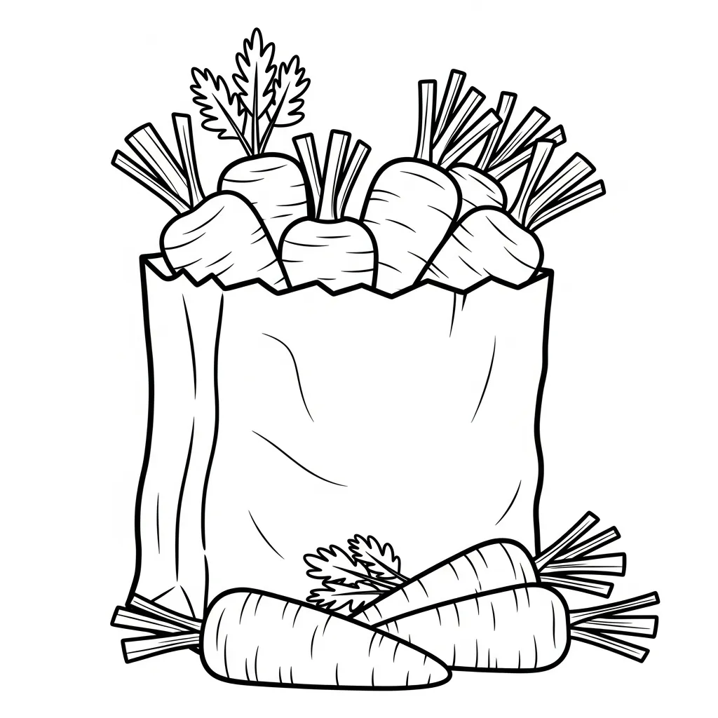 Zanahorias 1 para colorear para niño de 4 años