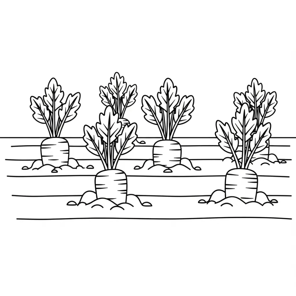 imagen para colorear Zanahorias 15 niño