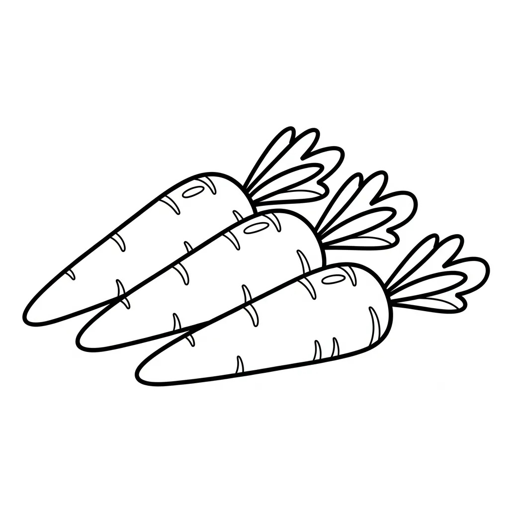 Zanahorias 19 para colorear para niños para imprimir