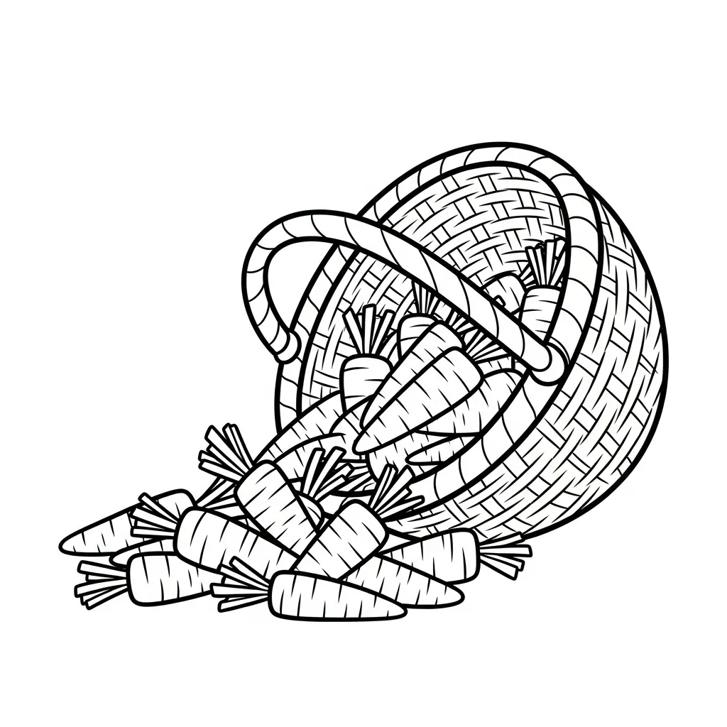 Zanahorias 2 para colorear para imprimir kawaii